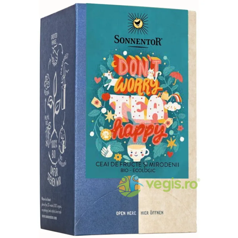 Ceai de Fructe si Mirodenii Don't Worry Tea Happy Ecologic/Bio 18dz SONNENTOR — preț și oferte