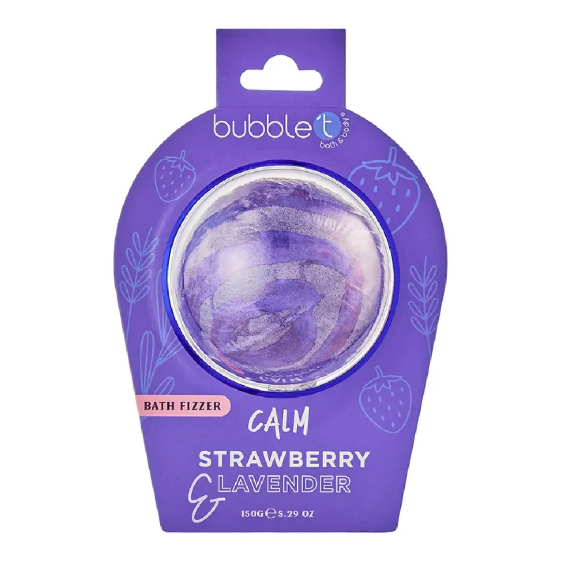 Bila efervescenta de baie calmanta, Lavender & Strawberry, 150g, Bubble T — preț și oferte