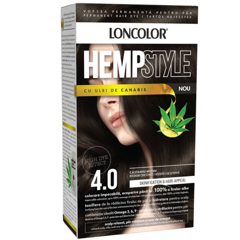 Vopsea de par permanenta Loncolor Hempstyle Nr. 4.0, 110ml, Loncolor — preț și oferte