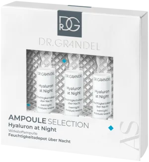 Set fiole pentru noapte cu Acid Hialuronic Hyaluron at Night, 3 x 3ml, Dr.Grandel