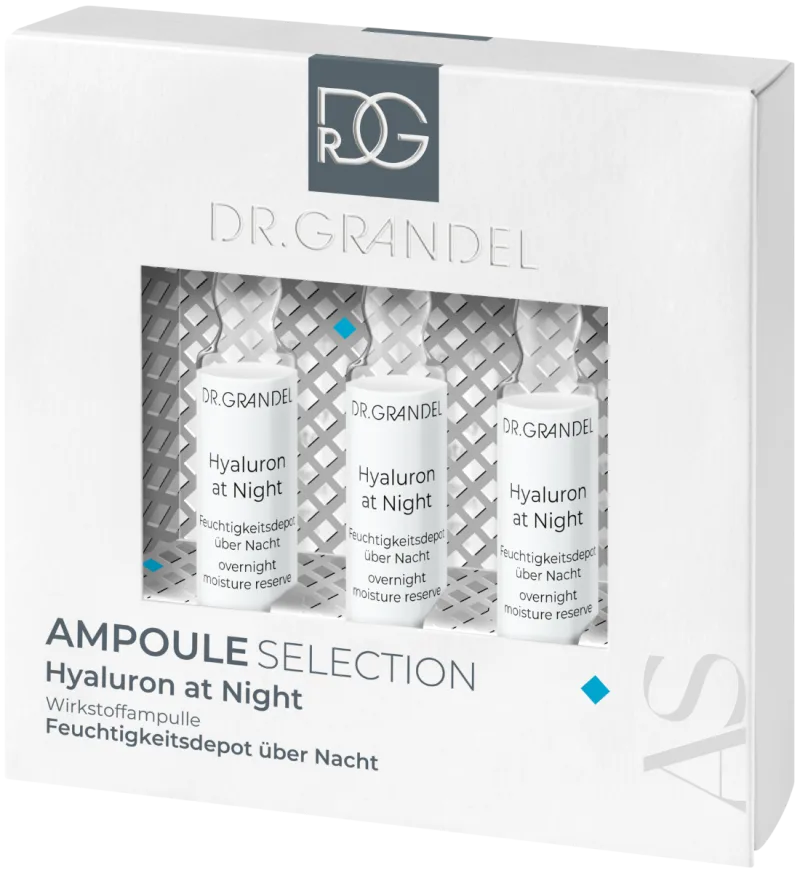 Set fiole pentru noapte cu Acid Hialuronic Hyaluron at Night, 3 x 3ml, Dr.Grandel — preț și oferte