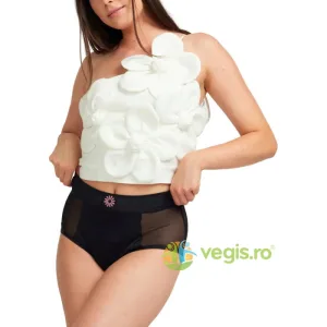 Chiloti Menstruali Negri din Bumbac Organic cu Talie Inalta Absortie Mare Nanna S 1buc