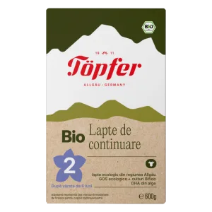 Lapte praf Bio 2 de la 6 luni, 600g, Topfer