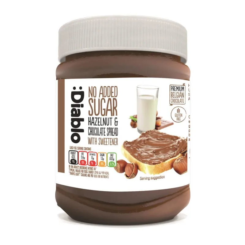 Ciocolata tartinabila cu lapte si alune fara zahar, 350g, Diablo — preț și oferte