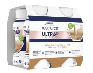 Nestlé Resource® Ultra+ High Protein cu Aromă de Cafea, 4 x 200 ml