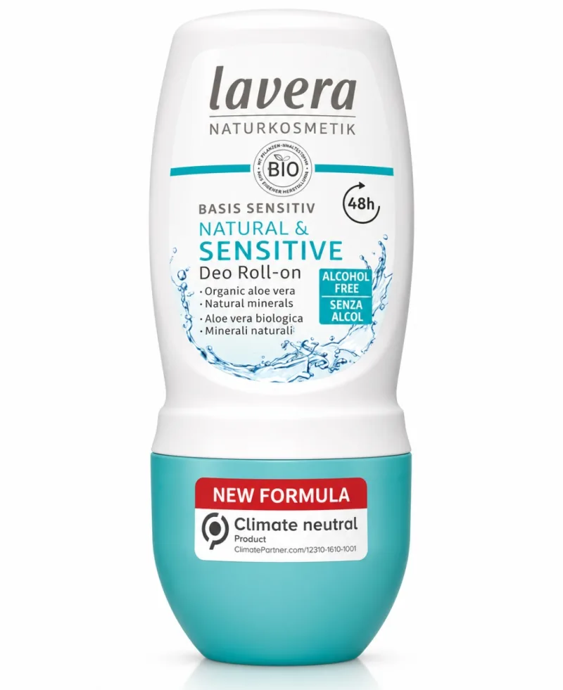 Deodorant Roll-on cu Aloe Vera, Basis Sensitive 24h, 50 ml, Lavera — preț și oferte