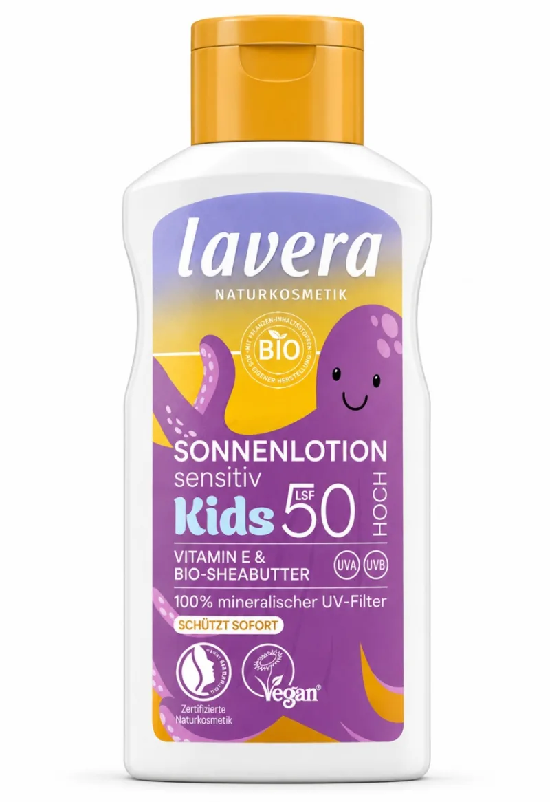 Loțiune Protecție Solară pentru Copii LSF 50, cu Unt de Shea Bio și Vitamina E, 100 ml, Lavera — preț și oferte