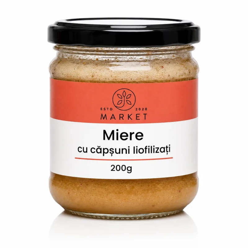 Miere cu Căpșuni Liofilizate, 200 g, Bio-Market — preț și oferte