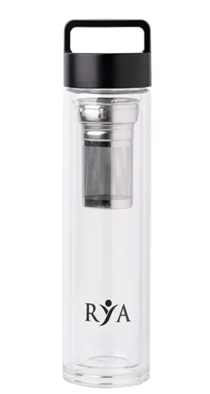 Sticlă Borosilicată cu Infuzor și Capac Negru, Rya Vita