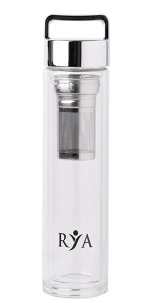 Sticlă Borosilicată cu Infuzor și Capac Argintiu, Rya Vita