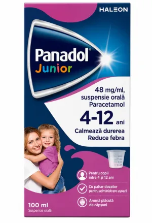 Panadol Junior 48 mg/ml Suspensie Orală, 100 ml, Haleon