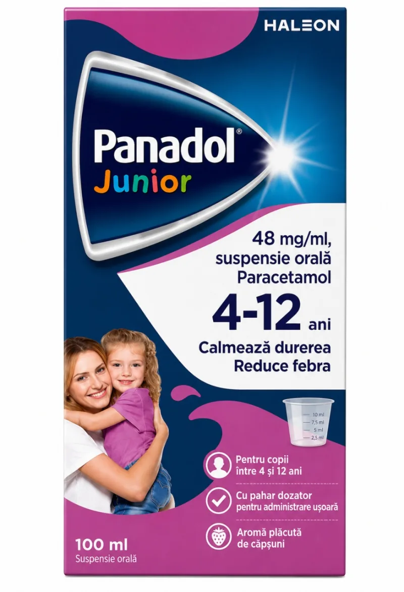 Panadol Junior 48 mg/ml Suspensie Orală, 100 ml, Haleon — preț și oferte