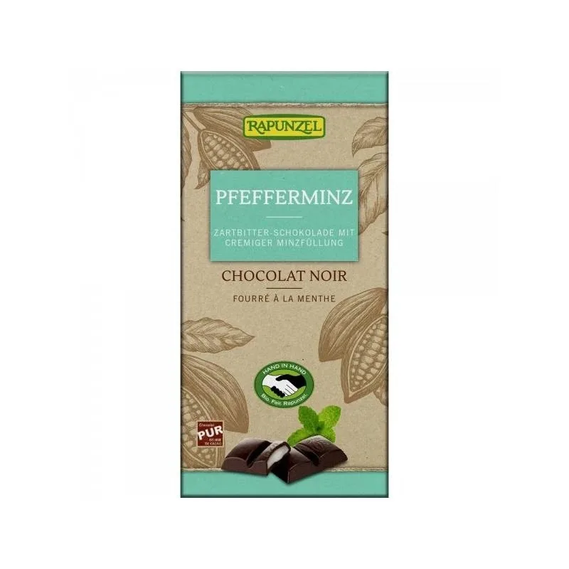 Ciocolata neagra cu crema de menta Eco, 100g, Rapunzel — preț și oferte
