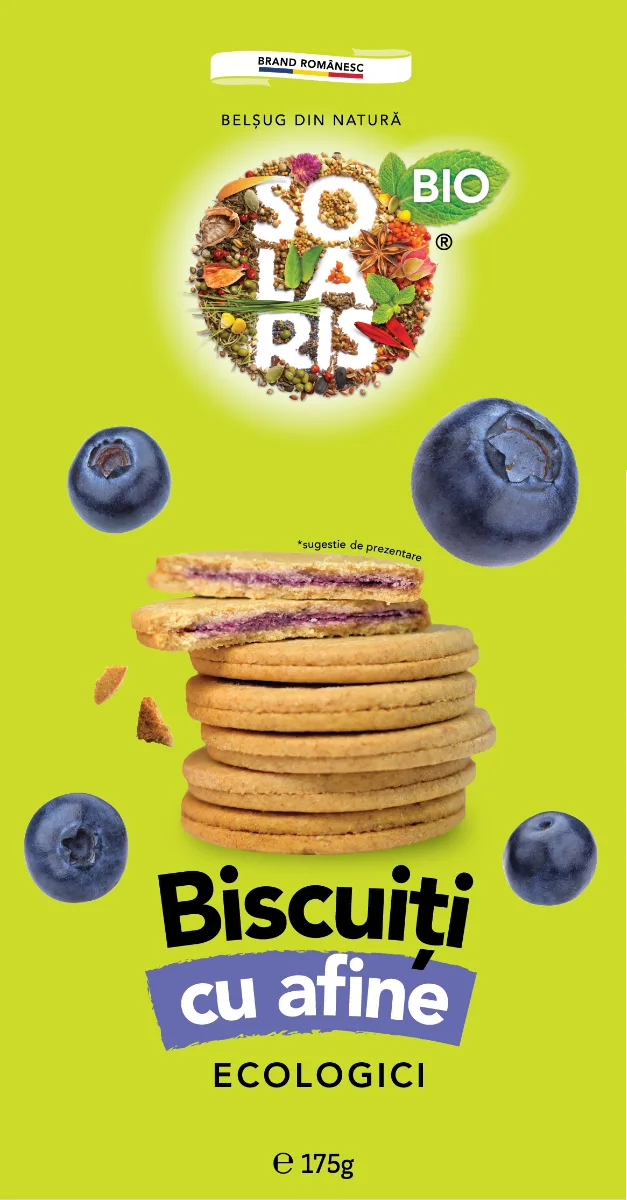 Biscuiti cu crema de afine, 175g, Solaris — preț și oferte