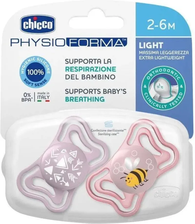 Suzete PhysioForma Light Roz 2-6 luni, 2 bucati, Chicco — preț și oferte