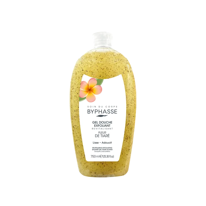 Gel de dus exfoliant cu Flori de Tiare, 750ml, Byphasse — preț și oferte
