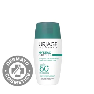 Crema pentru tenul predispus la acnee cu protectie solara SPF50+ Hyseac 3-Regul+, 50ml, Uriage