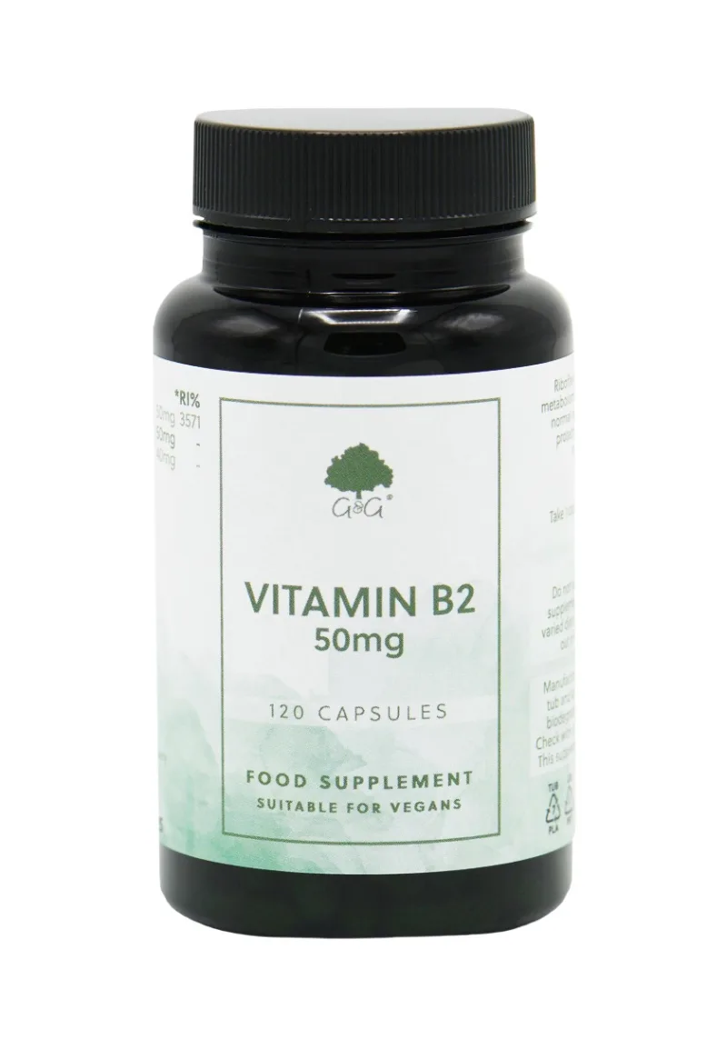 Vitamina B2 Riboflavina 50mg, 120 capsule, G&G — preț și oferte