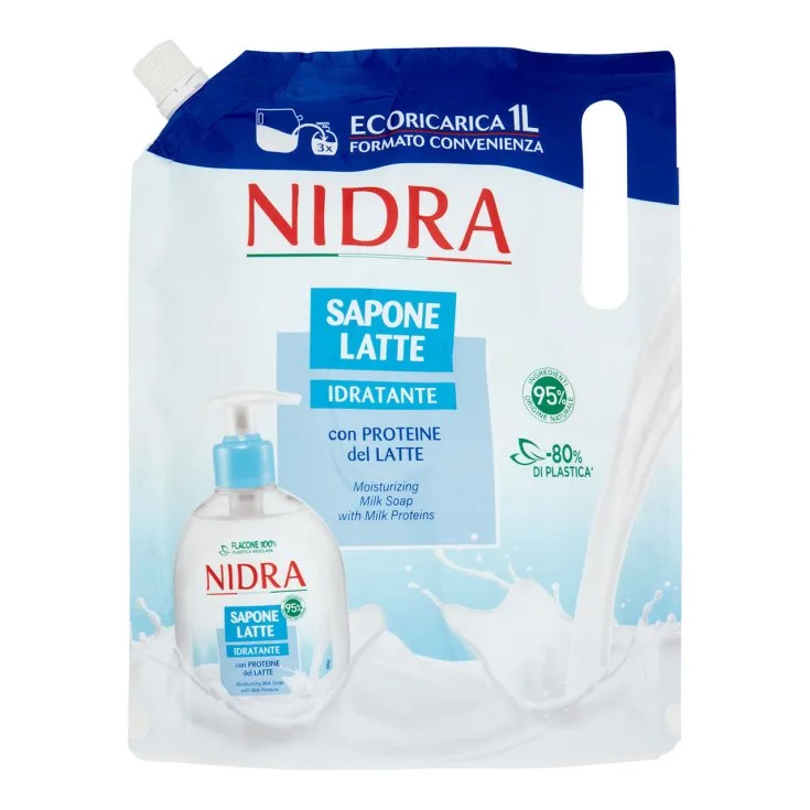Rezerva sapun lichid cu proteine lapte, 1000ml, Nidra — preț și oferte