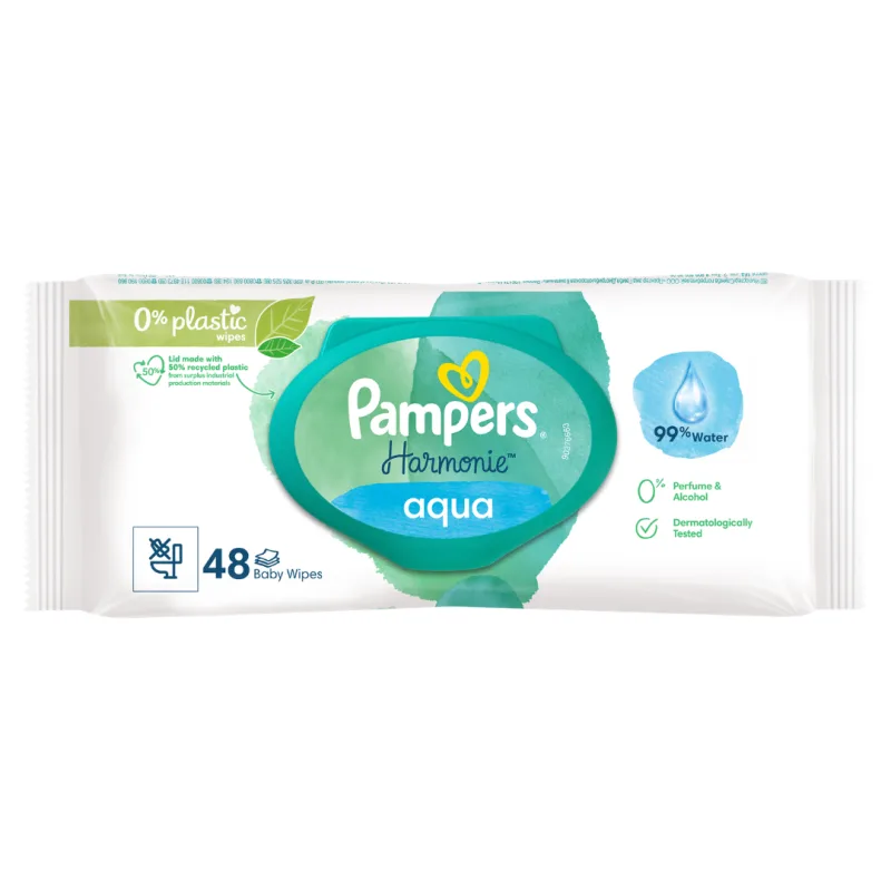 Servetele umede Harmonie Aqua, 48 bucati, Pampers — preț și oferte