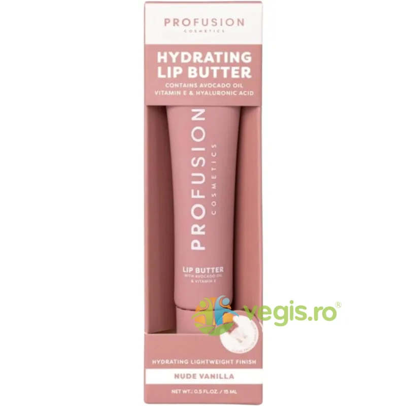 Gloss Hidratant pentru Buze cu Ulei de Avocado, Vitamina E si Acid Hialuronic Nuanta Nude Vanilla 15ml PROFUSION COSMETICS — preț și oferte