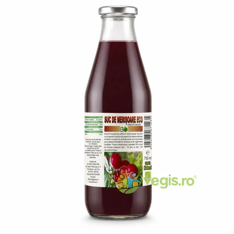 Suc de Merisoare Ecologic/Bio 750ml Deco Italia — preț și oferte