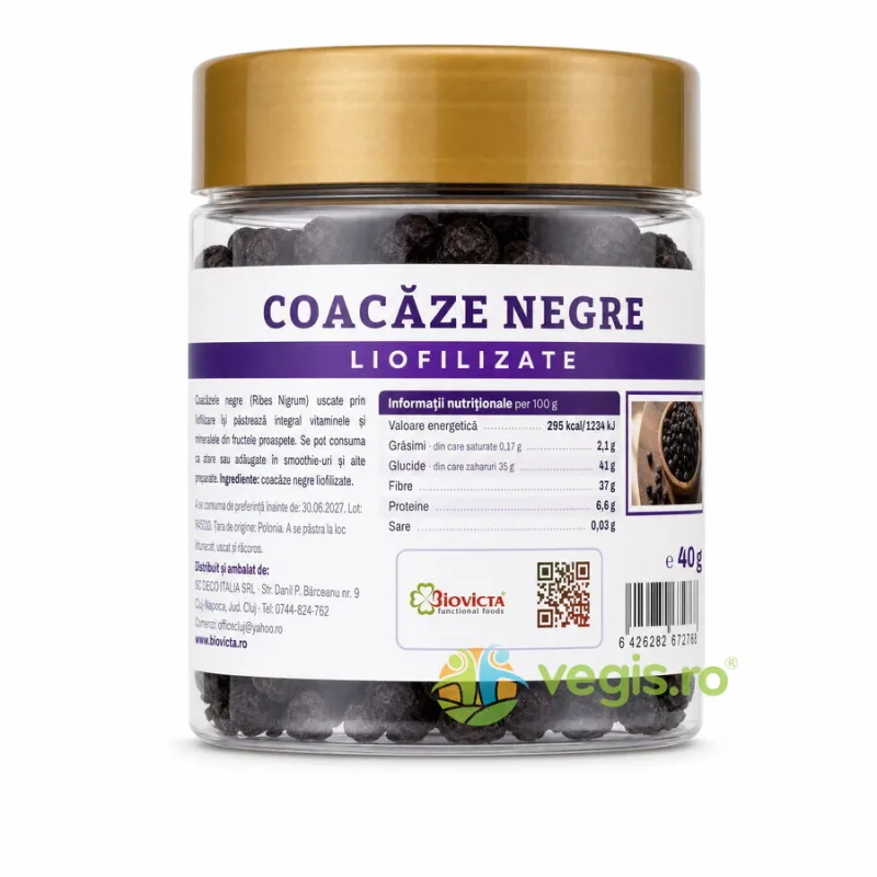 Coacaze Negre Liofilizate fara Zahar Adaugat 40g Deco Italia — preț și oferte