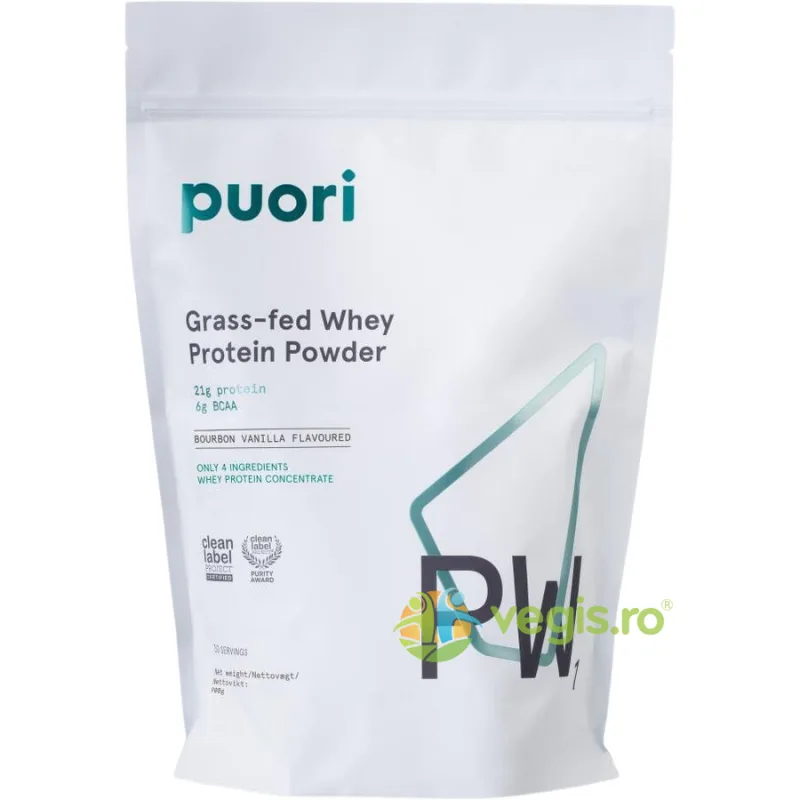 Puori PW1 Concentrat Proteic din Zer 80% cu Aroma de Vanilie 900g — preț și oferte
