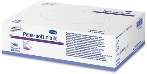 Manusi de examinare albastre din nitril Peha Soft marimea M, 100 bucati, Hartmann — preț și oferte