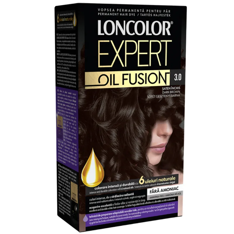 Vopsea de par permanenta Expert Oil Fusion Nr. 3.0, 115ml, Loncolor — preț și oferte