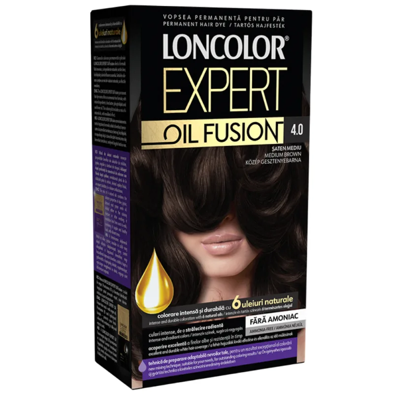 Vopsea de par permanenta Expert Oil Fusion Nr. 4,0, 115ml, Loncolor — preț și oferte
