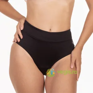 Slip Menstrual Negru cu Talie Inalta cu Protectie Solara UV30+ Absorbtie Moderata Kaia 2XL 1buc