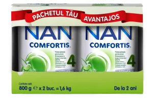 Pachet Nan 4 Comfortis +2 ani, 2 x 800g, Nestle