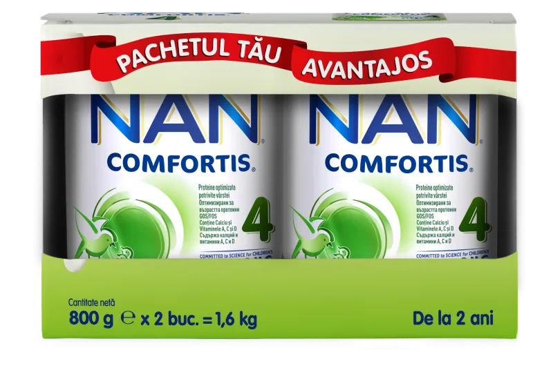 Pachet Nan 4 Comfortis +2 ani, 2 x 800g, Nestle — preț și oferte