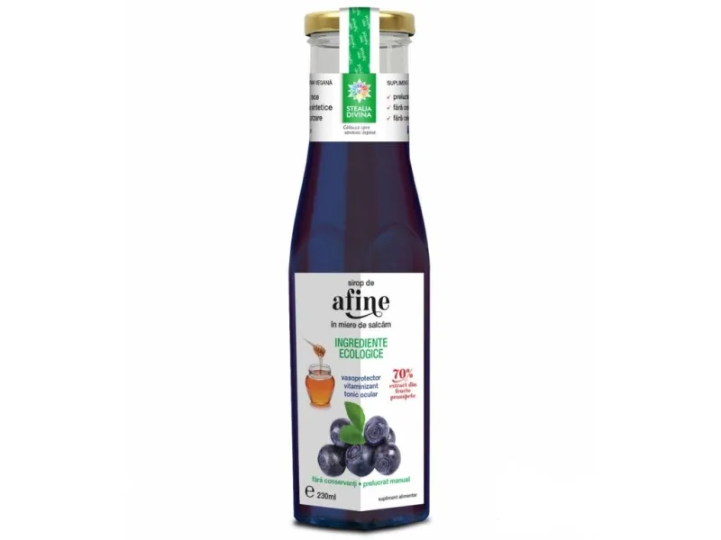 Sirop natural de afine cu miere, 230ml, Steaua Divina — preț și oferte