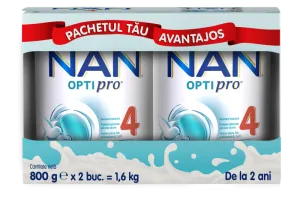 Pachet Nan 4 Optipro +2 ani, 2 x 800g, Nestle