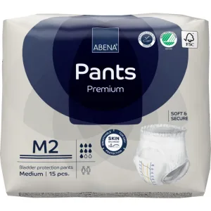 Scutece chilot pentru persoane active 80-110 cm M2 Premium Pants cu absorbtie 1900ml, 15 bucati, Abena