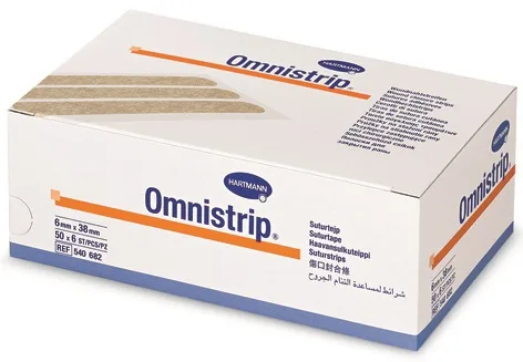 Hartmann Omnistrip Plasture hipoalergenic pentru suturi 6 mm x 38 mm 6 bucati/plic x 50 — preț și oferte