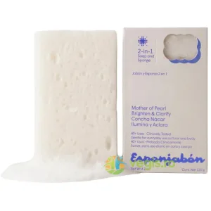Burete de Baie si Sapun Incorporat 2 in 1 cu Efect Iluminator Mother of Pearl 120g