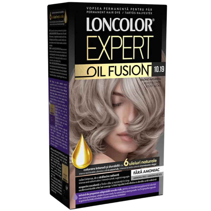Vopsea de par permanenta Expert Oil Fusion Nr. 10.19, 115ml, Loncolor — preț și oferte