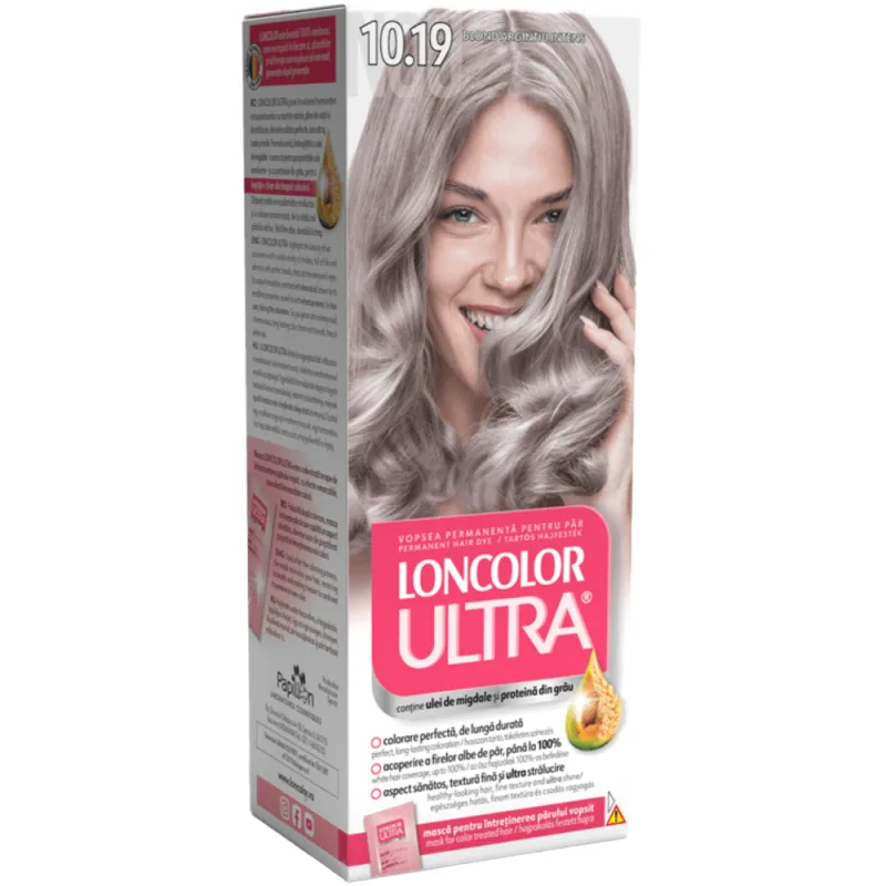 Vopsea de par permanenta Ultra Nr. 10.19, 110ml, Loncolor — preț și oferte
