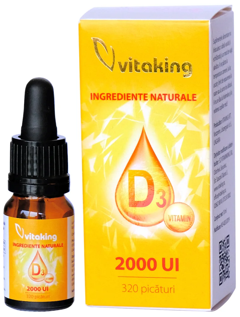 Vitamina D3 picaturi 2000UI, 10ml, Vitaking — preț și oferte