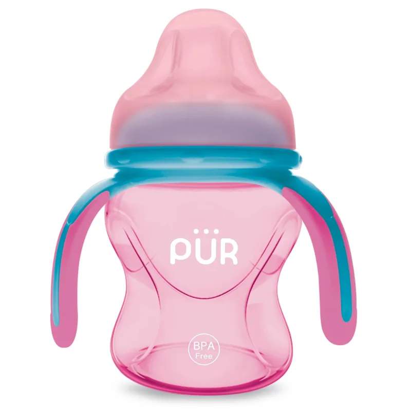 Cana cu prindere multipla +6 luni Roz, 150ml, PUR — preț și oferte