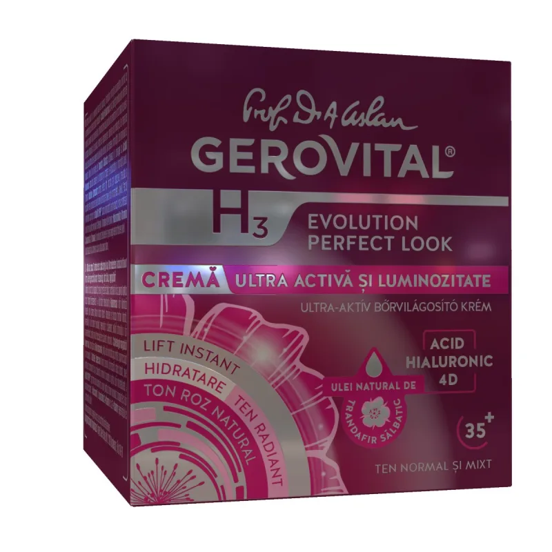 Crema ultra activa si luminozitate H3 Evolution Perfect Look, 50ml, Gerovital — preț și oferte