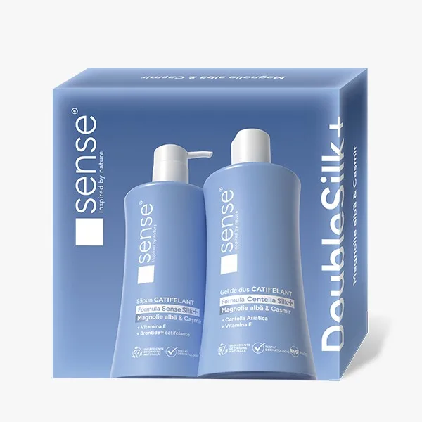 Sense Doublesilk+ Magnolie Set  (Gel de dus 330ml+Sapun maini 330ML)  Cahm Europe — preț și oferte