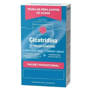 Cicatridina unguent 60g + Ccicatridina spray 125ml - 50% din al doilea PACHET