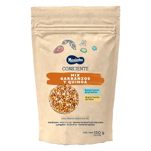 Mix de naut arahide migdale si quinoa invelita in ciocolata, 150g, Manitoba