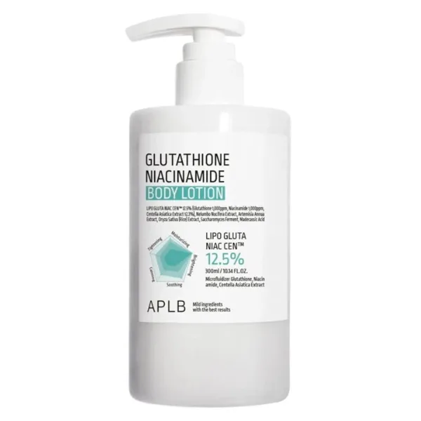 Lotiune de corp iluminatoare si hidratanta cu Glutathione si Niacinamida, 300ml, APLB — preț și oferte