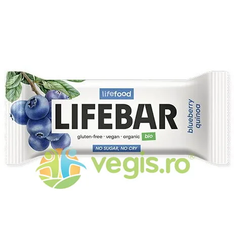 Baton cu Afine si Quinoa fara Zahar Adaugat Ecologic/Bio 40g LIFEFOOD — preț și oferte