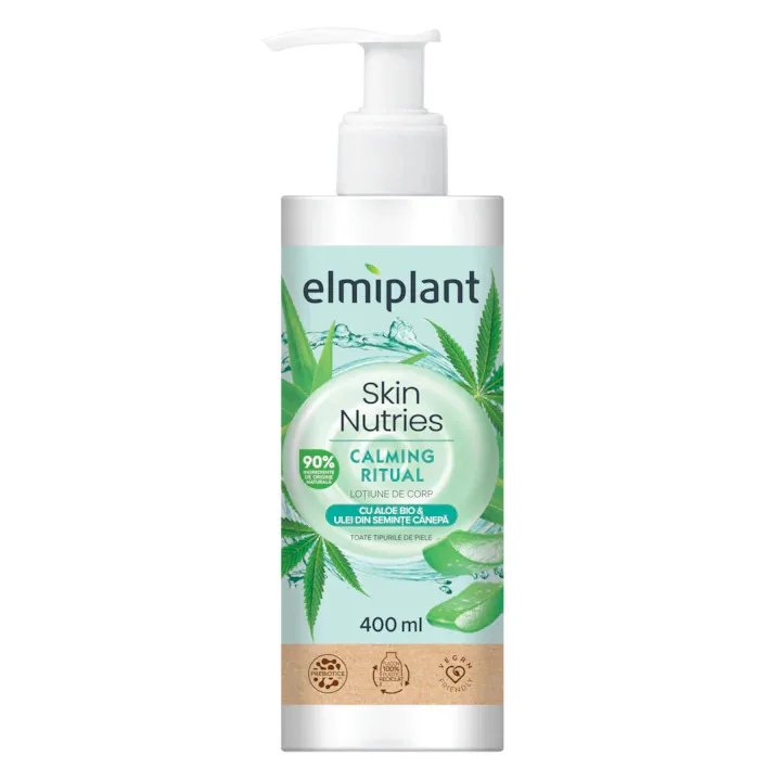 Lotiune de corp cu Aloe Bio si seminte de canepa Skin Nutries Calming Ritual, 400ml, Elmiplant — preț și oferte